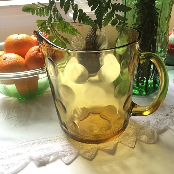 Vintage MCM amber glass pitcher - Picture 2 of 5